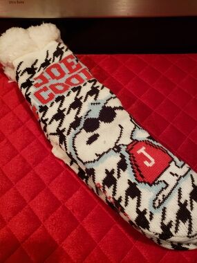 Peanuts Plush Snoopy Slipper Socks - White, Black, Red, Light Blue